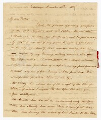 Letter from William James Ball to his Father John Ball Sr., December 13, 1805