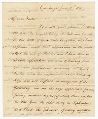 Letter from William James Ball to his Father John Ball Sr., June 25, 1806
