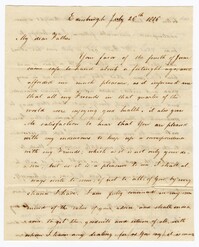 Letter from Willian James Ball to his Father John Ball Sr., July 26, 1806