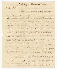 Letter from Willian James Ball to his Father John Ball Sr., December 29, 1806