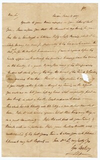 Letter from George Lockey to John Ball Sr., June 4, 1807