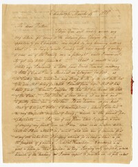 Letter from William James Ball to his Father John Ball Sr., March 16, 1808