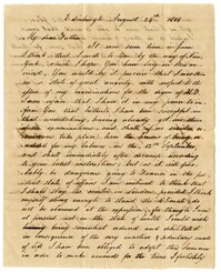 Letter from William James Ball to his Father John Ball Sr., August 24, 1808