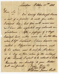 Letter from William James Ball to Alexander Somervell, October 15, 1808
