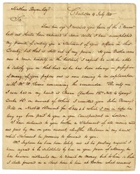 Letter from William Blacklock to Matthew Bryan, July 14, 1800