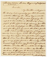 Letter from Michael Bryan to John Ball Jr., September 8, 1806