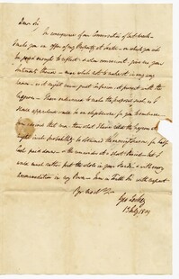 Letter from George Locket to John Ball Sr., July 13, 1809