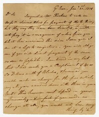 Letter from E.G. Thomas to Isaac Ball, January 21, 1818