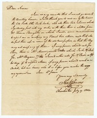 Letter from Keating Simons to Isaac Ball, July 9, 1802