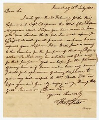 Letter from Thomas Slater to Isaac Ball, July 15, 1822
