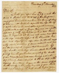 Letter from Thomas Slater to Isaac Ball, November 9, 1822