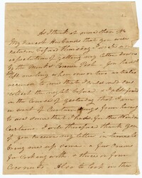 Letter from Ann Ball to her Husband John Ball, March 20, 1821
