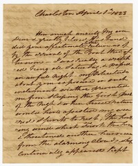 Letter from Ann Ball to her Husband John Ball, April 1, 1823