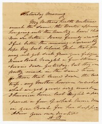 Note from Ann Ball to her Husband John Ball, May 2, 1823