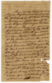 Letter from Ann Ball to her Husband John Ball, November 28, 1822