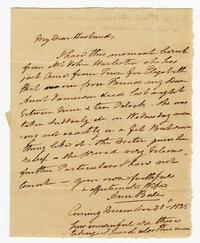 Letter from Ann Ball to her Husband John Ball, December 30, 1825