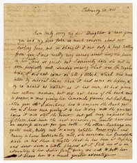 Letter from Eleanor Ball Simons to her Daughter Ann Ball, February 20, 1821