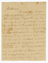 Letter from Eliza Laurens to Mr. Simons and Mr. Ball on the Mepkin Bridge Repairs, April 12, 1828