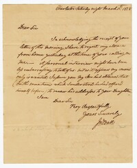 Letter from John Ball to Nicholas Harleston, March 15, 1828