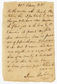 Letter from Isaac Rembert to Quinby Plantation's Overseer, February 23, 1830