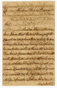 Letter from Catherine Edwards to John Ball, February 17, 1833