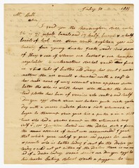 Letter from Stoke Plantation Overseer Thomas Finklea to John Ball, July 30, 1833