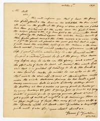 Letter from Stoke Plantation Overseer Thomas Finklea to John Ball, October 4, 1833
