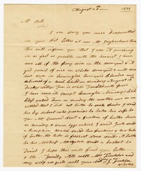 Letter from Stoke Plantation Overseer Thomas Finklea to John Ball, August 28, 1833