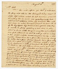 Letter from Stoke Plantation Overseer Thomas Finklea to John Ball, August 30, 1833