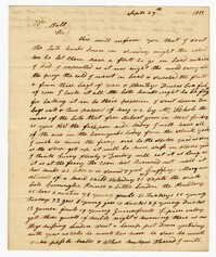 Letter from Stoke Plantation Overseer Thomas Finklea to John Ball, September 27, 1833