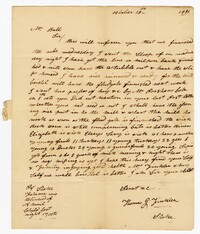 Letter from Stoke Plantation Overseer Thomas Finklea to John Ball, October 18, 1833