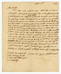 Letter from Stoke Plantation Overseer Thomas Finklea to John Ball, November 8, 1833