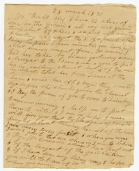 Letter from Quinby Plantation Overseer William Turner to John Ball, March 28, 1830