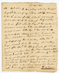 Letter from Quinby Plantation Overseer William Turner to John Ball, August 8, 1833