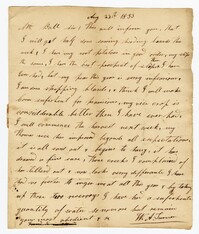 Letter from Quinby Plantation Overseer William Turner to John Ball, August 22, 1833