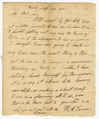 Letter from Quinby Plantation Overseer William Turner to John Ball, September 19, 1833