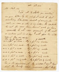 Letter from Quinby Plantation Overseer William Turner to John Ball, October 10, 1833
