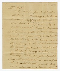 Letter from Kensington Plantation Overseer James Coward to John Ball, April 6, 1830