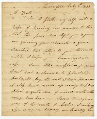 Letter from Kensington Plantation Overseer James Coward to John Ball, July 5, 1833