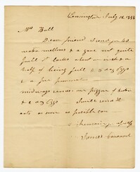 Letter from Kensington Plantation Overseer James Coward to John Ball, July 12, 1833