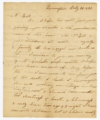 Letter from Kensington Plantation Overseer James Coward to Ann Ball, July 26, 1833