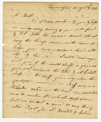 Letter from Kensington Plantation Overseer James Coward to John Ball, August 2, 1833
