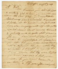 Letter from Kensington Plantation Overseer James Coward to John Ball, August 9, 1833