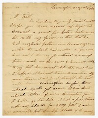 Letter from Kensington Plantation Overseer James Coward to John Ball, August 16, 1833