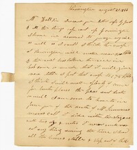 Letter from Kensington Plantation Overseer James Coward to John Ball, August 23, 1833