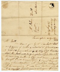 Letter from Kensington Plantation Overseer James Coward to John Ball, August 28, 1833