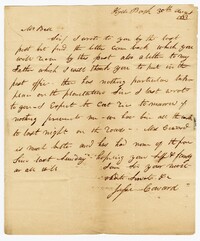 Letter from Hyde Park Plantation Overseer Jesse Coward to John Ball, August 30, 1833