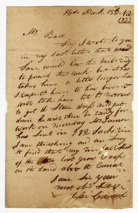 Letter from Hyde Park Plantation Overseer Jesse Coward to John Ball, November 15, 1833