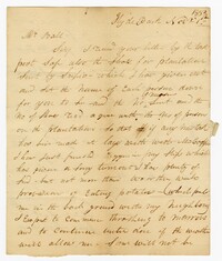 Letter from Hyde Park Plantation Overseer Jesse Coward to John Ball, November 1, 1833