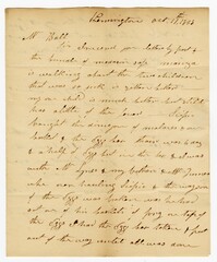 Letter from Kensington Plantation Overseer James Coward to John Ball, October 11, 1833